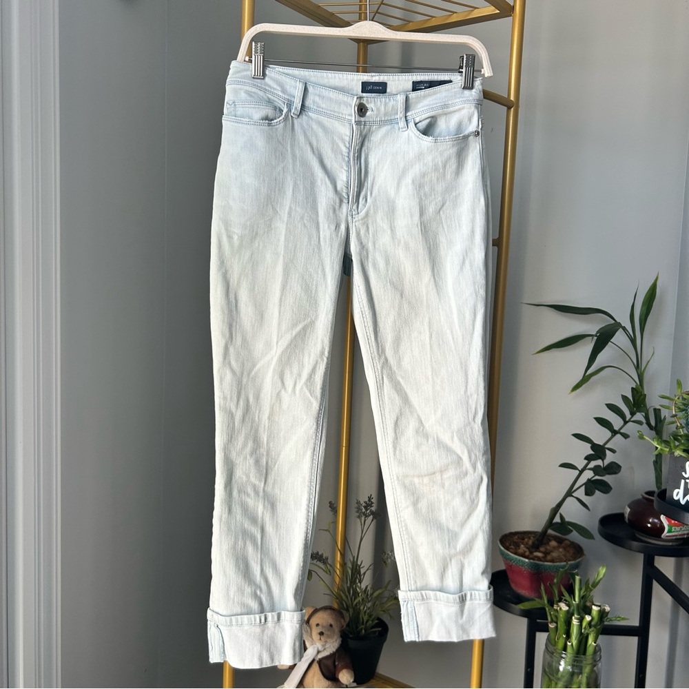 J. Jill women’s Light Wash high rise cuffed cropped denim size 4 - Picture 8 of 8